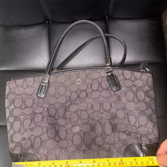 Dark gray and black 9x10 vintage canvas bag - Picture 5 of 5